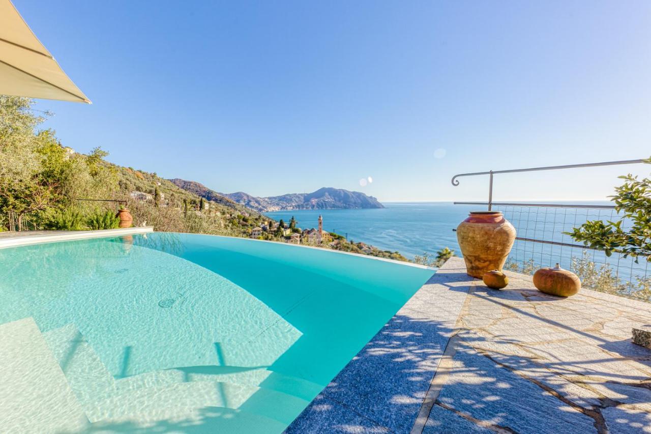 Appartamento CasaViva - Ampio Trilocale vista mare con piscina - Pieve Alta Pieve Ligure Esterno foto