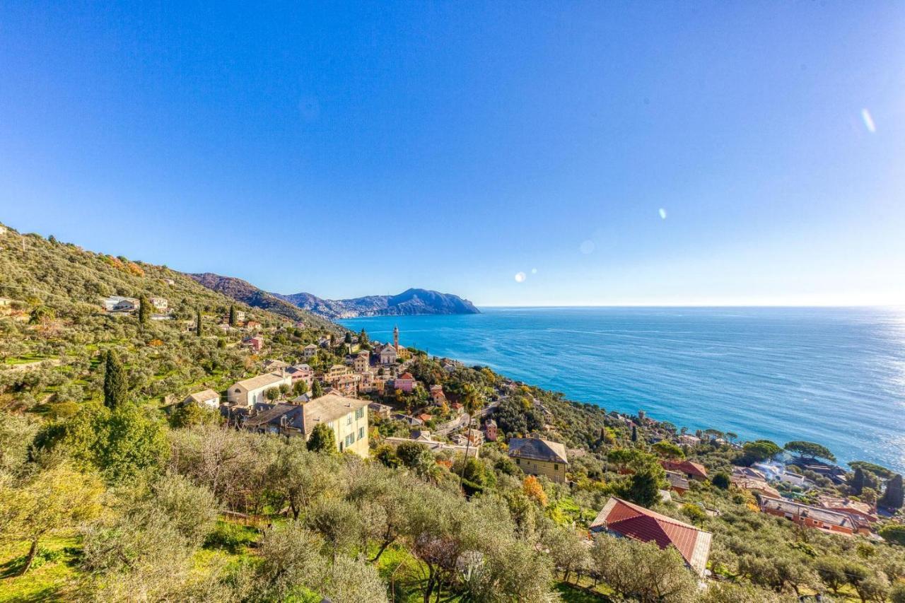 Appartamento CasaViva - Ampio Trilocale vista mare con piscina - Pieve Alta Pieve Ligure Esterno foto