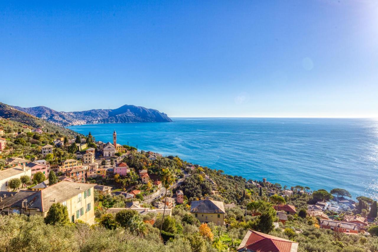 Appartamento CasaViva - Ampio Trilocale vista mare con piscina - Pieve Alta Pieve Ligure Esterno foto