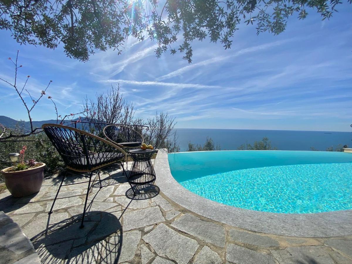 Appartamento CasaViva - Ampio Trilocale vista mare con piscina - Pieve Alta Pieve Ligure Esterno foto