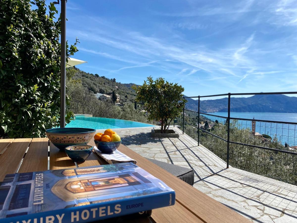 Appartamento CasaViva - Ampio Trilocale vista mare con piscina - Pieve Alta Pieve Ligure Esterno foto