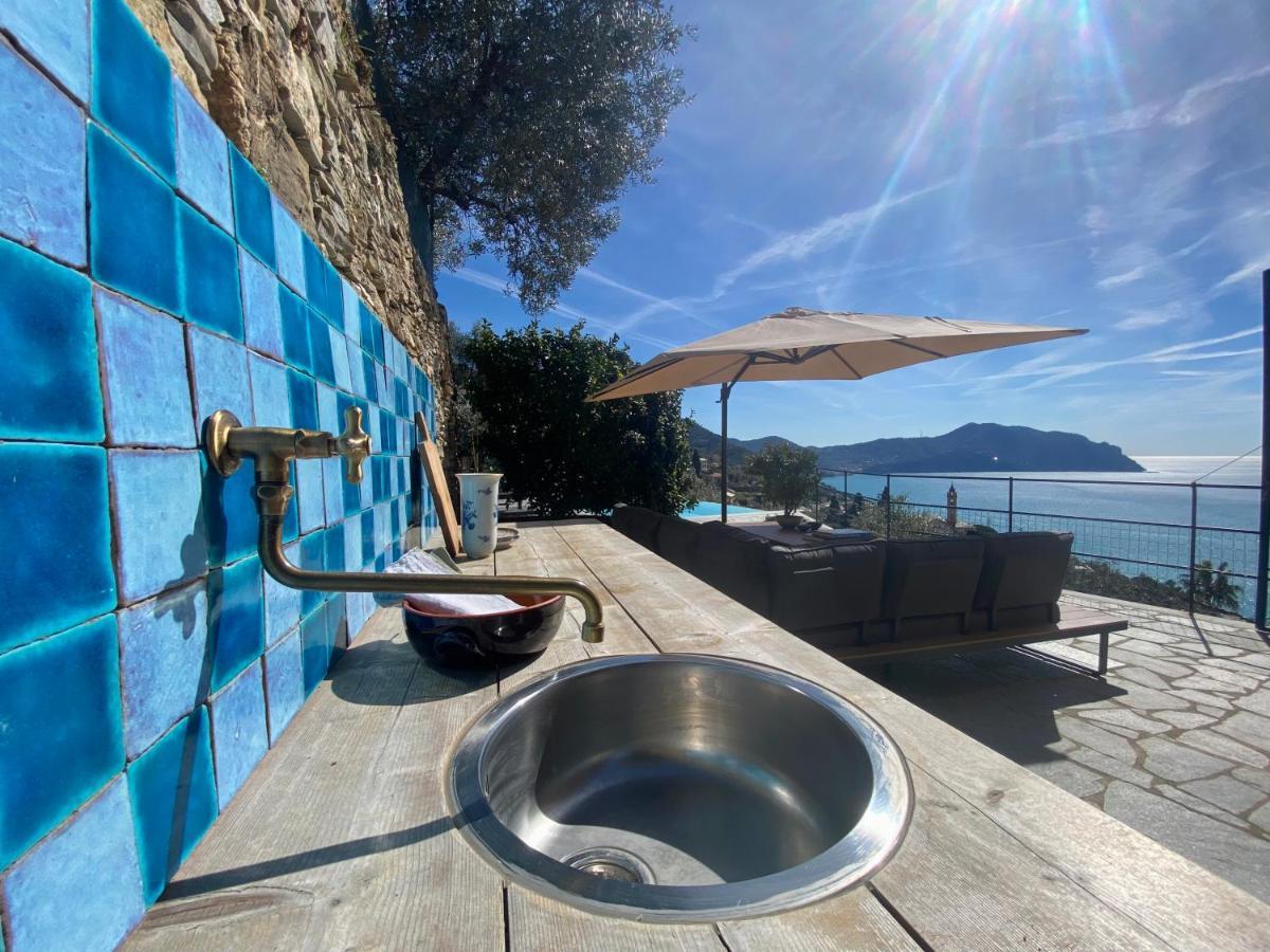 Appartamento CasaViva - Ampio Trilocale vista mare con piscina - Pieve Alta Pieve Ligure Esterno foto